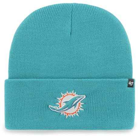 '47 NFL Miami Dolphins Unisex Cuff Knit, Beanie, Team Logo, Farbe Blaugrun