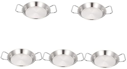 Cabilock 5st Edelstahl Pfanne Obstkorb Kochgeschirr Shaker Griffe Snack Köche Pfanne Brotkorb Aus Draht Wurstbecher Elektrogrill Platten Appetizer Emaille Bratpfanne Rostfreier Stahl Silver