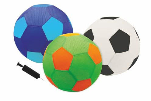 XXL Mesh Ball mit Pumpe, 50 cm Durchmesser, Netzball für Kinder und Erwachsene, Farbvarianten Blau/Weiß-Schwarz/Grün-Orange