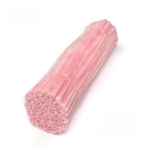 Pfeifenreiniger zum Basteln 100 Stück Chenilledraht Pfeifenputzer Lang 30 cm X 6mm Pipe Cleaner Basteln für DIY Handwerksprojekte (Rosa)