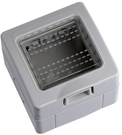 Scatola a montaggio esterno con sportello, 2 Modulo/posto, Compatibile con BTicino Matix, IP55 per esterno, Grigio, Custodia, Contenitore da parete porta frutti, per interruttori/prese, idrobox