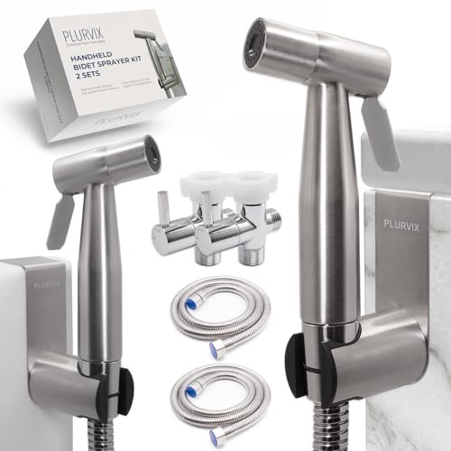 Plurvix 2-Set Handheld Bidet Sprayer for Toilet, Adjustable Water Pressure
