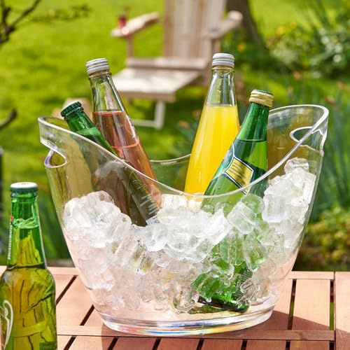 Eiskübel, Transparenter PET-Eiskübel 4L/8L/12L Zur Aufbewahrung for Partys, Kühlbehälter for Wein, Sektflaschen, Bierflaschen