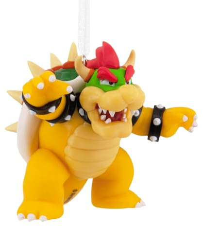 Hallmark Bowser Hanging Ornament, Tree Decoration, Super Mario, Collectible, Yellow, Green