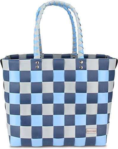 normani Einkaufstasche geflochten mit Henkeln - Tragetasche extra robust Farbe Classic/Namaka
