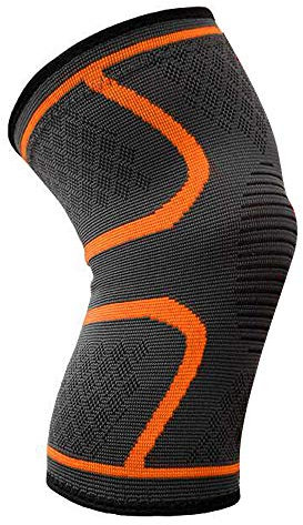 DAMIGRAM Rodillera de Compresión, Rodilleras Deportivas Elásticas con Tiras de Gel, Diseño Antideslizante, para Deportes, Baloncesto, Desgarro de Meniscos, Artritis, Alivio (Large)