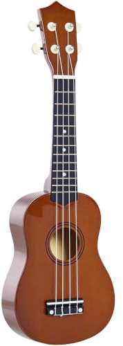 HOMCOM Ukelele 21 Pulgada Ukelele Soprano para Principiantes Marrón | Apto para Concierto y Escuelas, Cuerdas de Nylon, Material Madera