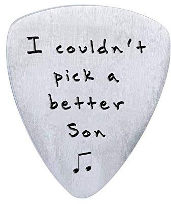 WADNGXM Guitar Pick, Stainless Steel, Personalized Gift for Son, Compatible with Guitar, Silver