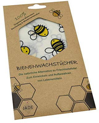 JADE Bienenwachstuch-JD47-0001B Bienenwachstuch, Mehrfarbig, 18 x 20 cm