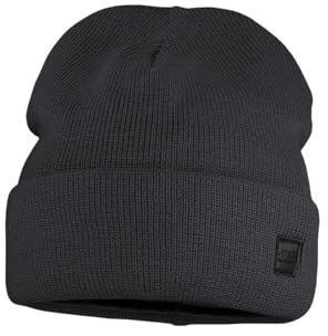 maximo Kids-Beanie, Umschlag Perlfang, Jerseyfutter Made in Germany 51 anthrazit