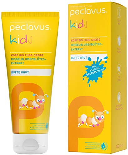 peclavus kids Kopf bis Fuß Creme 100 ml | Kindercreme von Kopf bis Fuß | sanft & mild für zarte Kinderhaut | NATRUE-zertifizierte Naturkosmetik