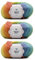 Pretty Jolly 3 Balls Colorful Wool Yarn Soft Yarn Hand-Woven Rainbow Yarn for Crochet Knitting-Rainbow