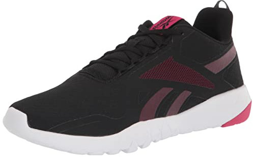 Reebok Women's Flexagon Force 3.0 Cross Trainer, Black/Maroon/Pursuit Pink, 41 EU