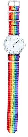 Regenbogen Entwickelt Uhr,Mode Quarzuhr Handgelenk Dekoration für Männer Und Frauen (Silber)