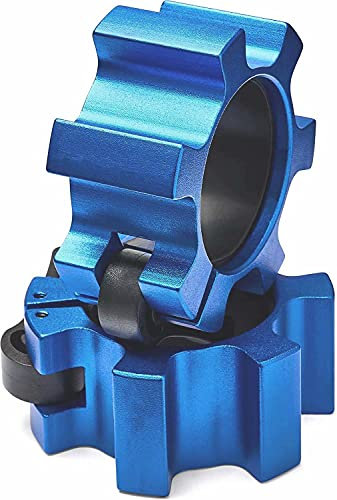 Metall Hantelverschlüsse 50mm Hantelstangen Verschluss Barbell Halsbänder hanteln Schnellverschluss für Starkes Heben und olympisches Training, Workout, Gewichtheben, Fitness, Blau,2 Stück