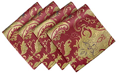 TOPLUXE Stoffservietten 4er Set 45x45cm, Servietten Waschbar, Tischdeko für Esstisch Home Kitchen Room Restaurant (Burgund)