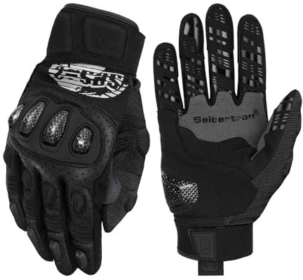 Seibertron SPS-2 Handschuhe Unisex Touchscreen Straßenrennen Motorrad MTB Sport BMX MX ATV Mountainbike Fahrrad Offroad/Dirt Fahrrad-Motocross Vollfinger Youth Black M