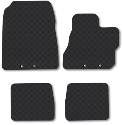 Fits Toyota iQ (2009-2015) 3mm Rubber Car Floor Mats | Tailored Fit Waterproof Full Coverage Non-Slip Boot Liner Compatible Accessory Protector Easy-Clean