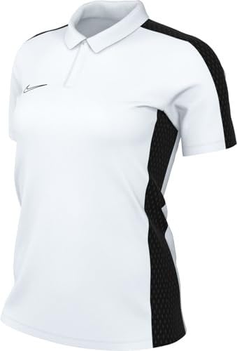 NIKE Women's W NK DF ACD23 Polo SS Shirt, White/Black/Black, L