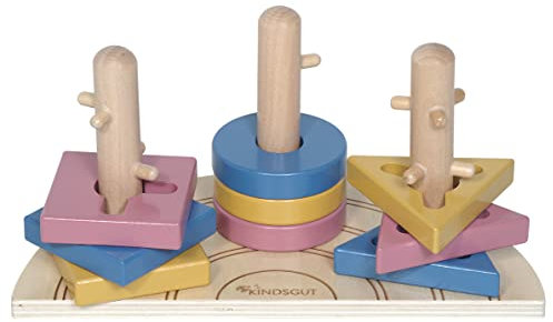 Kindsgut Puzzle à encastrer Arc-en-Ciel, Jouets en Bois, Jouets éducatifs pour Les Jeunes Enfants, Idée de Cadeau pour Les Anniversaires et Les fêtes, 9 pièces, Ida