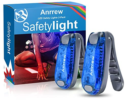 Anrrew Blinklicht Schulranzen Licht LED Sicherheitslicht 2er Set,Clip Reflektor Rucksack licht Lauflicht Kinderwagen Licht.Ideal für Jogger,Schultasche für Kinder, Kinderwagen、leuchtanhänger Hund