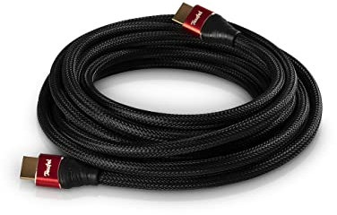 Teufel HDMI-2.0-Rundkabel Highspeed HDMI-Kabel unterstützt alle 2.0-Spezifikationen wie z.B. 4K 50/60p und 4K 3D, Vergoldeter Anschluss (Schwarz, 5,0 m)