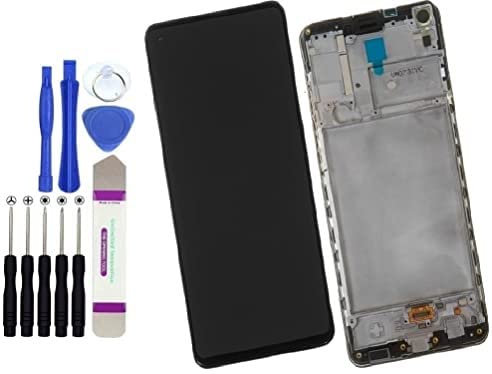 i INDIVITEM'S Display Für Samsung A21S 2020 A217 SM- A217f LCD Bildschirm Ersatz Digitizer Touchscreen vormontierter Ersatz mit Werkzeug (Nicht für A21) Schwarz mit Rahmen