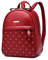 NICOLE & DORIS Zaino da Donna Piccolo Moda Borsa Zaino Donna Pelle PU Casual Daypack Zaini Rivetto Zainetto Donna Impermeabile per Scuola Viaggio Lavoro Shopping Borgogna