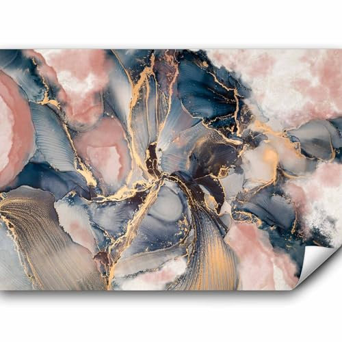 murando PREMIUM Papier peint Abstrait 300x210 cm Décoration Murale XXL Poster Tableaux Muraux Tapisserie Photo Trompe l'oeil Textur bleu rose oren f-C-10019-a-a