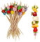 100 Pieces Coeur Coloré Bâtons Cocktail Pic Aperitif, Brochettes Cocktail Bois pour Pique Aperitif, Fingerfood, Snacks, Déco Cocktail - 12cm