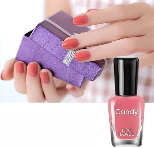 TBeautfave Red Nail Polish, Bean Paste Nail Varnish Quick Dry & Long Lasting Nail Polish Natural Breathable Nail Polish Pastel Jelly Nail Polish Pearl Gel Nail Polish for DIY Nail Art, BeanPink