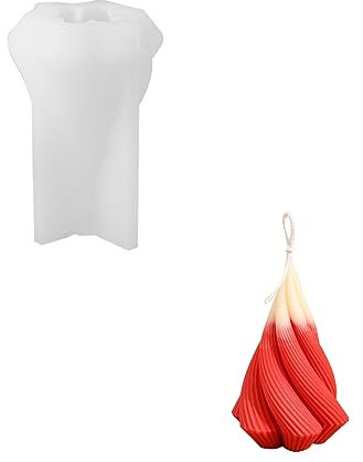 Boowan Nicole Spiral Weihnachtsbaum Kerze Form,Kerzenformen Zum Gießen Silikon,Kerzen Formen Silikon für DIY Handgemachte Kerze (LZ0611)