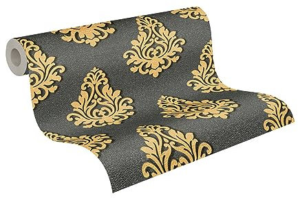 Architects Paper Vliestapete Nobile Tapete neo barock 10,05 m x 0,70 m grau metallic Made in Germany 959815 95981-5