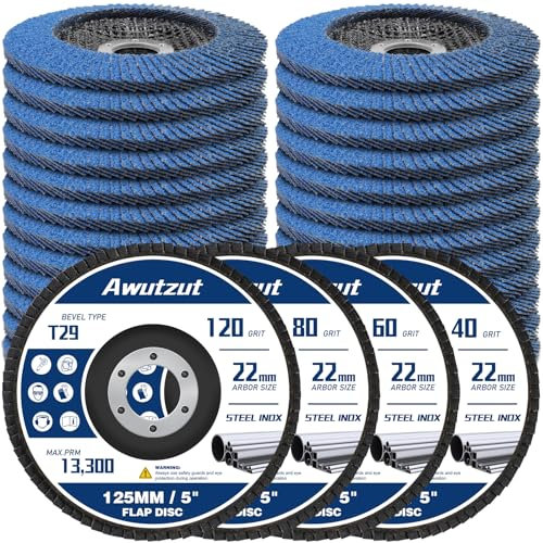 Dischi lamellari 125mm Grana 40/60/80/120 per Smerigliatrice il Ferro Legno Dischi Abrasivi 22PCS