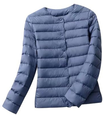 Piumino Leggero Donna Giacca Imbottita Trapuntata Puffer Jacket Giubbotto Sottogiacca Quilted Jacket Viola XL