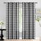 Jubilantex Lot de 2 rideaux semi-rideaux à œillets avec motif à carreaux de buffle et vichy noir et blanc pour salon, chambre à coucher, 132,1 x 241,3 cm
