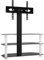 vidaXL Black/Silver Aluminium and Glass Corner TV Stand/Cabinet with Swivel Bracket for 32-70 TVs, 3-Tier Media Storage, Cable Management