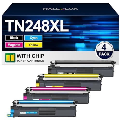 TN248 TN248XL TN-248CMYK TN-248VAL Kompatibel für Brother TN-248 Toner TN-248XL für Brother MFC-L3760CDW Toner DCP-L3560CDW MFC-L3740CDWE MFC-L3740CDW MFCL8390 (Schwarz, Magenta, Gelb, Cyan, 4er-Pack)