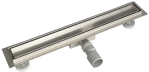 Acezanble Caniveau de Douche Acier INOX, Réglable Le 2 en 1 Carreler Caniveau, Caniveau de Douche avec Siphon à bloqueur d'odeurs et Filtre à Cheveux, Drainage Rapide, Caniveau Extra Plat 130cm