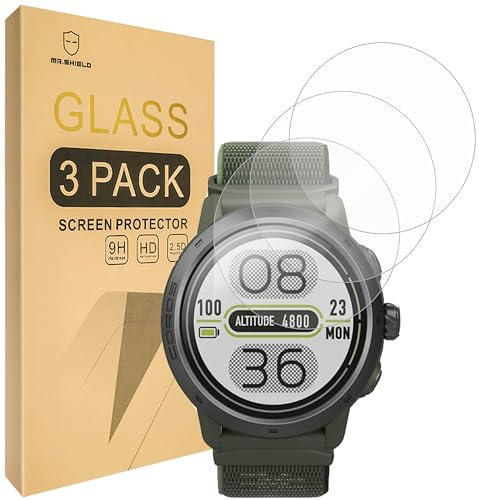 Mr.Shield Schutzfolie für COROS APEX 2 Pro 3-Stück Schutzglas | Schutzglasfolie 9H Härte, HD Klare Displayschutzfolie