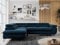 MKS MEBLE Ecksofa Sofa Blau, Wohnlandschaft L-Form mit Schlaffunktion und Bettkasten, Schlafsofa mit Bettkasten, Sofa mit Einstellbare Kopfstützen, Peter L - Dunkelblau Velvet - Links Blau