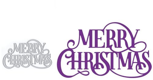 Merry Christmas Stanzformen für Kartenherstellung, Wort Metall Stanzformen für Papier Scrapbooking, DIY Schablonen für Album Party Hochzeit Festivals Dekoration