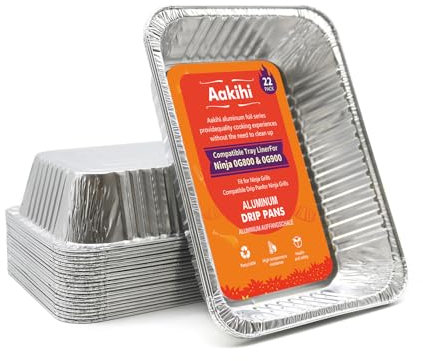 Drip Pan Liners, for Ninja OG800/OG900-Woodfire Outdoor Grill & Smoker-Compatible with OG850/OG951-Disposable Aluminum Foil Grease Tray.