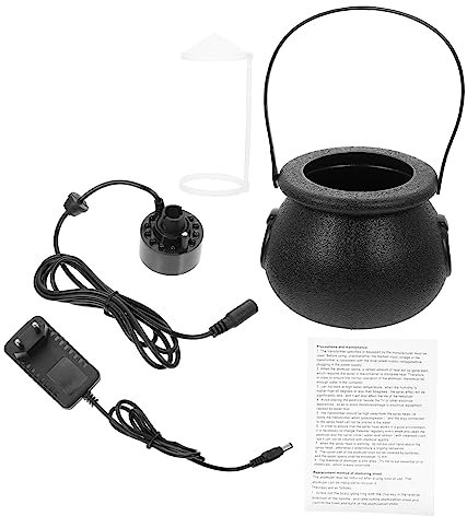 1 Lumière Ambiante Atomisée Bouilloire Arrosage Bouteille Grenouille avec Chaudron De Sorcière Brumisateur pour Halloween Décoration De Fête d'halloween Plastique TOPBATHY