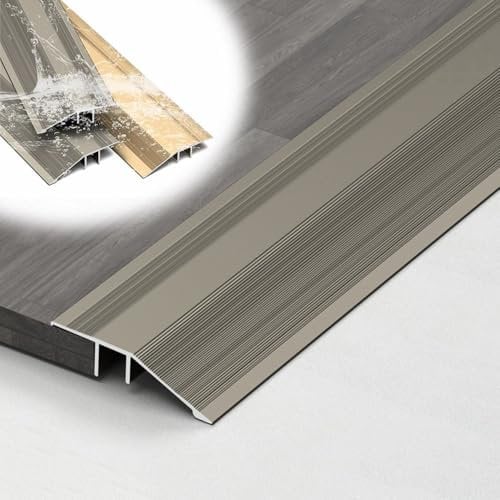 QTWLG Aluminum Floor Transition Strip 5ft 4ft 3ft Doorways Threshold Ramp Exterior Door Threshold Cover Non Slip Flooring Reducer(Grey,1200 * 54 * 12MM)