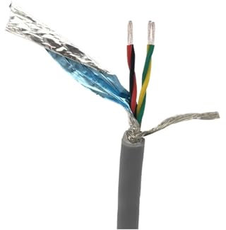 Apparecchiature di comunicazione Cavo grigio intrecciato schermato RVSP da 5 metri 26 AWG 2/4/6/8 core Cavo di controllo del segnale RS485 Cavo audio in rame stagnato fai da te Fili e cavi(4 Cores 5Me