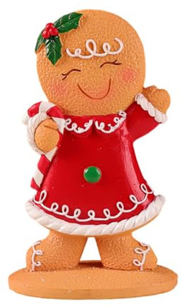 iSpchen Lebkuchenmann Statue Miniatur Weihnachten Lebkuchenmann Deko Weihnachten Miniatur Ornamente Weihnachten Keks Ornamente Mini Harz Weihnachtsschmuck für Tischdeko DIY Weihnachten Geschenk