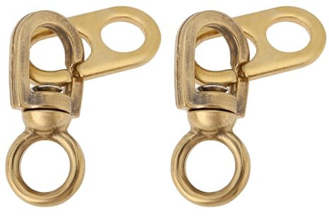 YINETTECH 2 PCs Brass Boate Flagpole Swivels 77mm Flag Pole Accessories for Connecting Flags Flag Pole Mounting Ring Clips Gold
