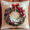 ANSIWEIGO Kranz Gobelin Kissenbezug DIY Nadelstich Set,Weihnachten,Kreuzstich Kissen Set,45x45 cm Stickset Kissenbezug Set für Erwachsene Anfänger