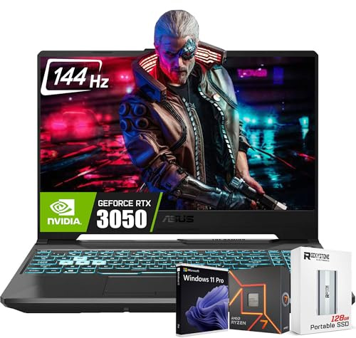 ASUS New 2025 TUF A15 15.6'' FHD 144Hz Gaming Laptop, 8-Core AMD Ryzen 7-7435HS, Nvidia Geforce RTX 3050 Graphics, 32GB DDR5 RAM, 2TB SSD, Backlit KB, Wi-Fi 6, Win11 Pro, W/Portable SSD